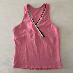KOS USA Pink V-Neck Athletic Tank Top